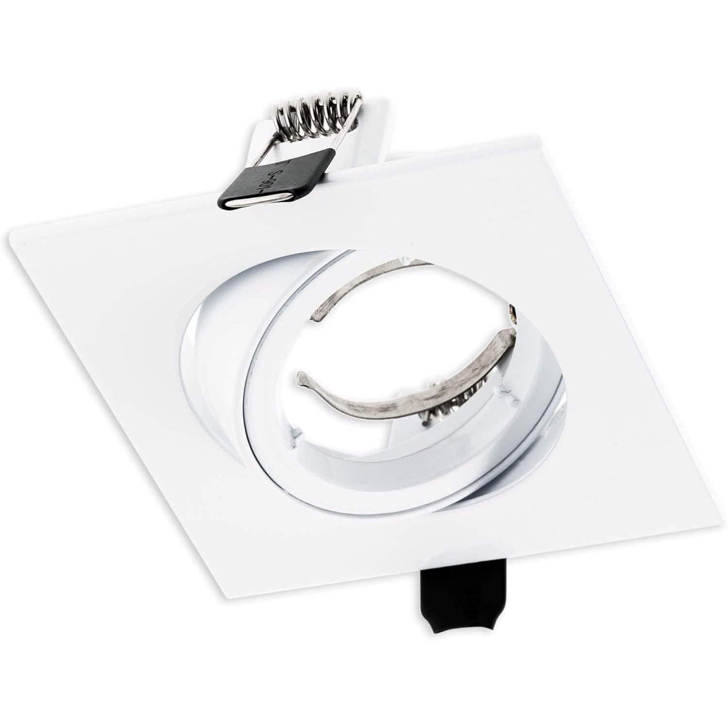 SEBSON White Swiveling Square Downlight with GU10 Socket - 95mm Frame
